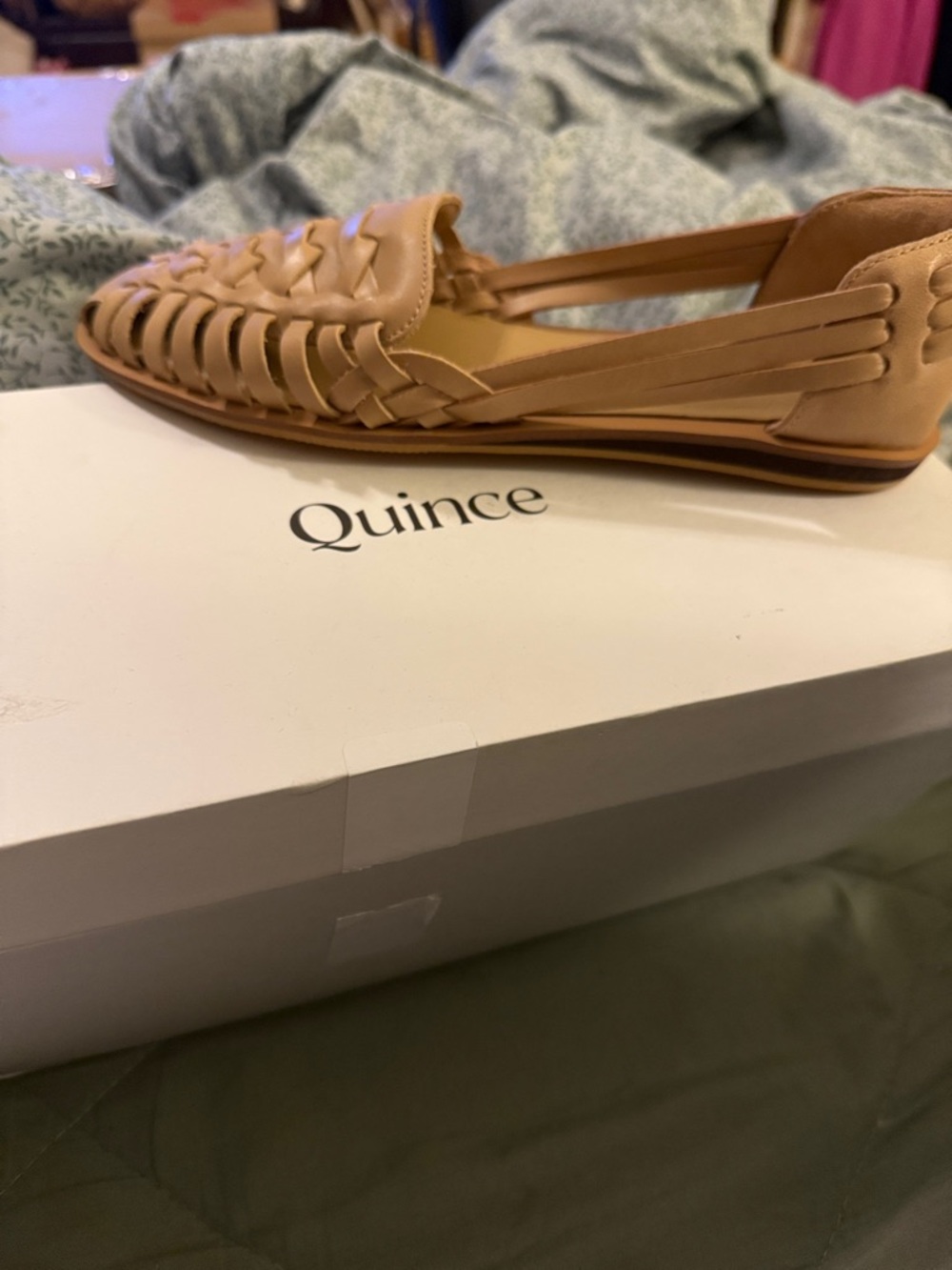 Quince Tan Woven Leather Slip-On Huarache Loafer